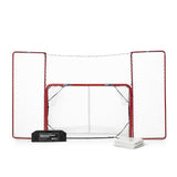 Skottramp teknikpaket hockey med mål och skyddsnät för att förbättra din skottteknik.