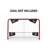 Skottavlor för hockey placerade i en målburen, märkta med att mål inte ingår, för att förbättra precisionsskott.